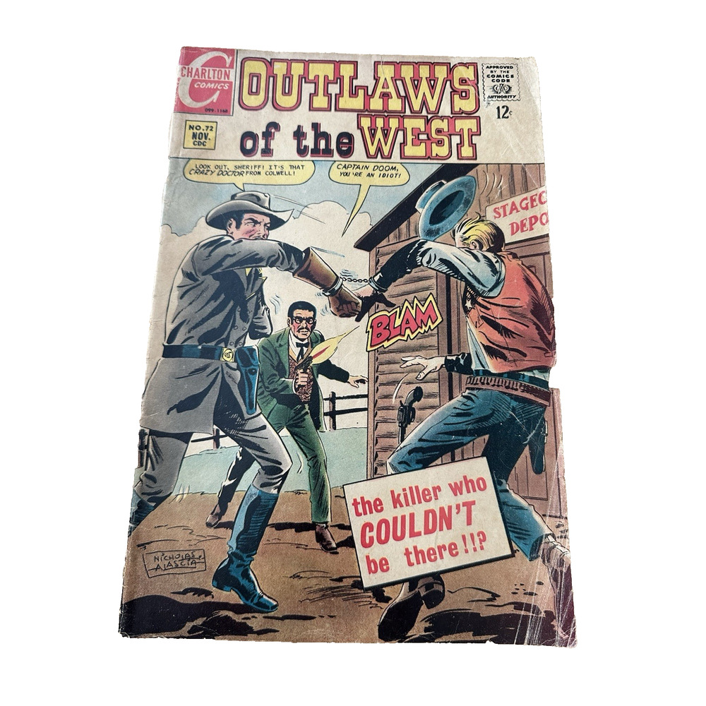 Charlton Comics, Outlaws of the West, Vol 2 # 72, 1968 Western Good+ Vintage